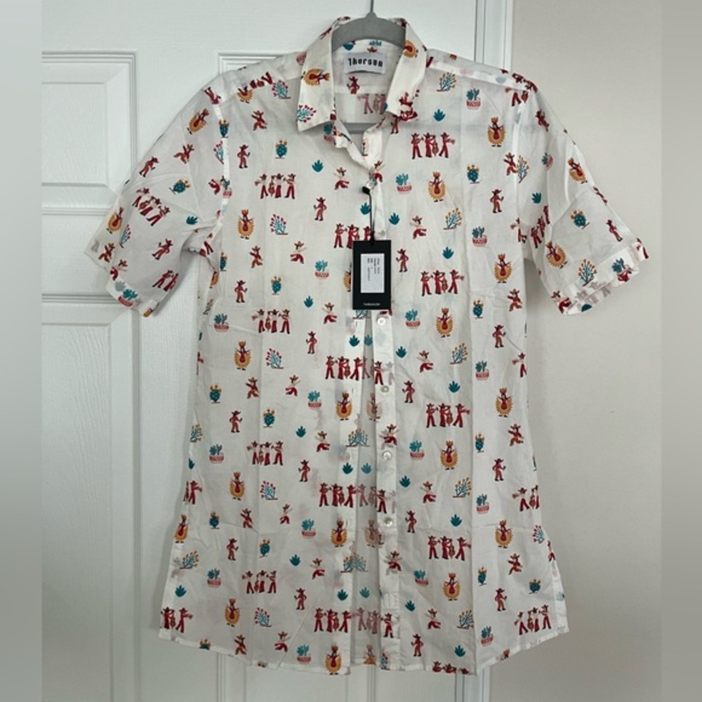 Thorsun White Fiesta shirt men’s size S NWT